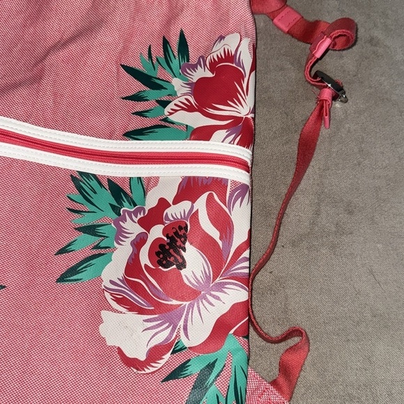 Vera Bradley drawstring bag Floral Pink cinch sack Backpack - Picture 3 of 4